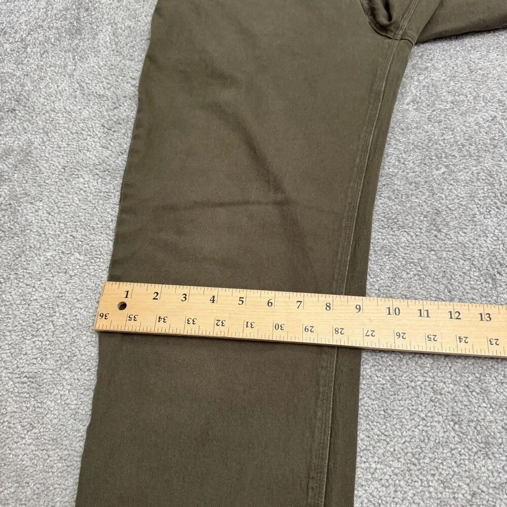Guess Straight Leg Denim Jeans Mens 36 Olive Green 5-Pocket Casual Stretch 33x28